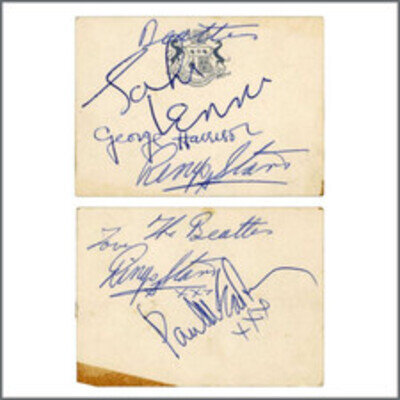 Beatles 1963 Autographs Birmingham Signed Twice By Ringo