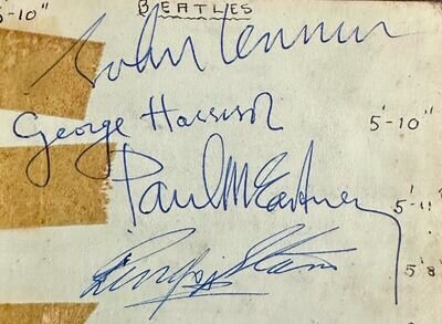 BRILLIANT FULLY SIGNED THE BEATLES AUTOGRAPH BOOK PAGE LATE 1963 TRACKS UK LOA