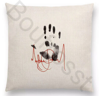 Michael Jackson Pillow Case Print Signed Signature Autograph Handprint