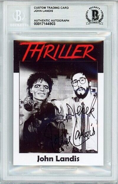 -THRILLER- JOHN LANDIS Beckett BAS Signed/Autograph/Auto MICHAEL JACKSON Card