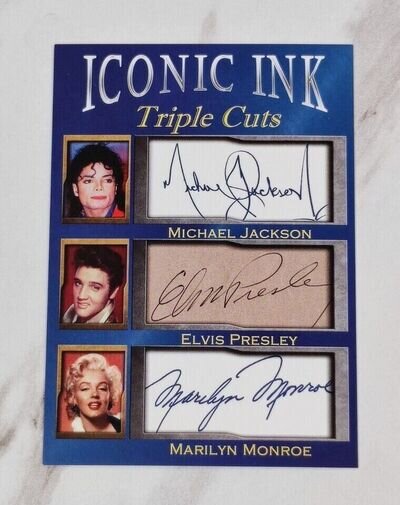 ELVIS PRESLEY / MARILYN MONROE / MICHAEL JACKSON AUTOGRAPH CARD / ICONIC INK