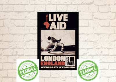 Live Aid Concert Poster Print Photo Wall Art Signed Autographed Size A3