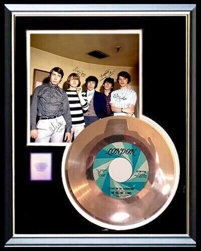 THE ROLLING STONES SATISFACTION GOLD RECORD W-PRINTED SIGNED AUTOGRAPHS RARE!