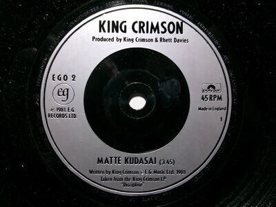 KING CRIMSON MATTE KUDASAI ELEPHANT TALK EG EGO 2 ROBERT FRIPP PROG