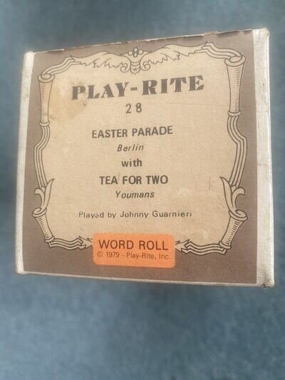 Playrite Pianola Roll Easter Parade With Tea For Two - Played By Johnny Guarneri