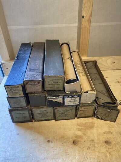 JOBLOT OF PLAYER PIANO ROLLS / SCOLLS VINTAGE MUSIC ITEMS X14