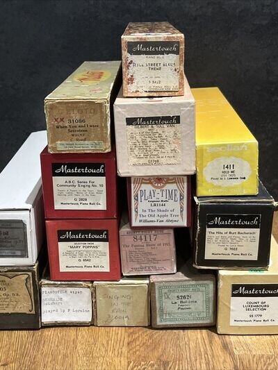 Huge Selection of Vintage/Antique Pianola Player Piano Rolls Variety of brands