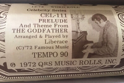 QRS Player Piano Roll Celebrity Series THE GODFATHER Played by LIBERACE