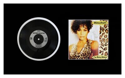 Whitney Houston Autographed Record Sleeve Museum Framed Ready to Display