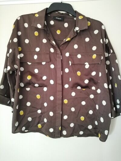 Marks & Spencer Autograph Brown Spot Top Size 14