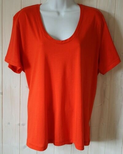 AUTOGRAPH Pure Cotton Orange V Neck T-Shirt - Size: 18