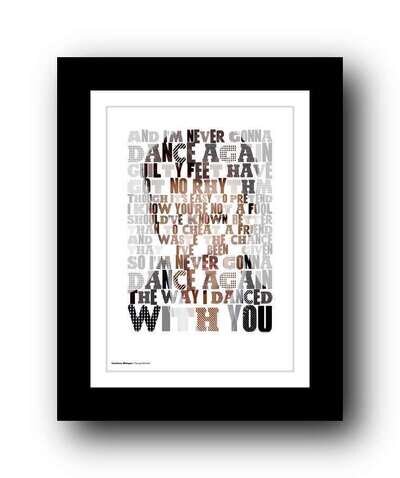 ❤ GEORGE MICHAEL ❤ Careless Wisper song lyrics poster art limited edition wham