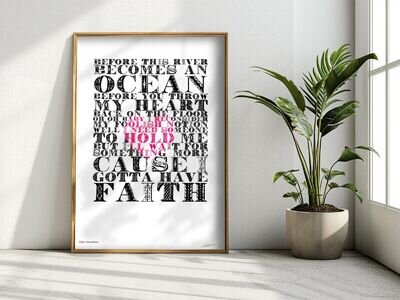 ❤ GEORGE MICHAEL ❤ Faith - song lyrics poster art limited edition print wham 17