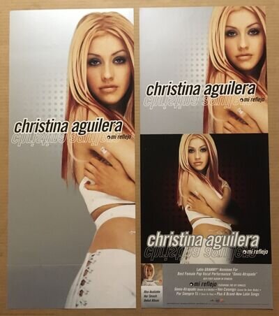 CHRISTINA AGUILERA Rare VINTAGE 2000 DOUBLE SIDED PROMO POSTER of Mi CD 12x28