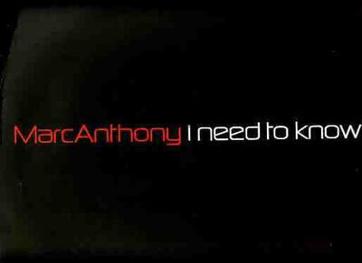 Marc Anthony - I Need To Know - Used Vinyl Record 12 - Promo - P6999z