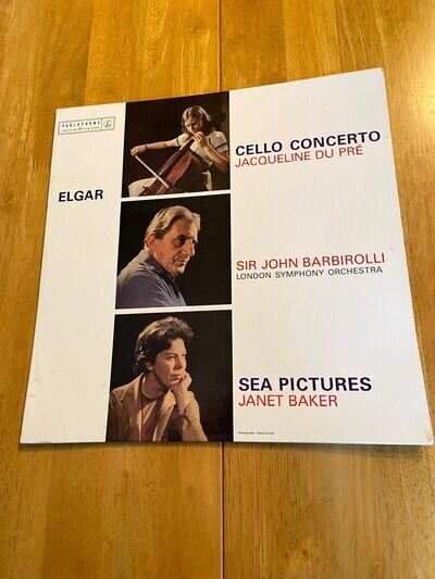 ELGAR CELL0 CONCERTO JACQUELINE DU PRE SEA PICTURES JANET BAKER VINYL LP RECORD