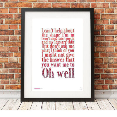 FLEETWOOD MAC ❤ Oh Well - song lyrics poster art Limited Edition Print