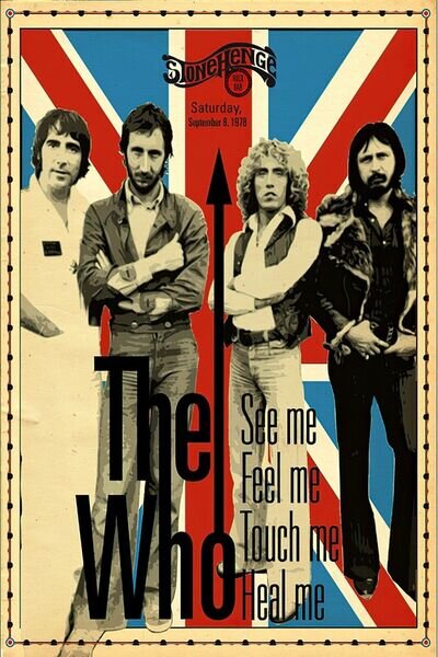 "THE WHO AT STONEHENGE " Iconic Concert Poster Various Sizes