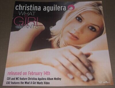 Christina Aguilera 1999 Promo Poster 12 x 12 What a Girl Wants LP Size