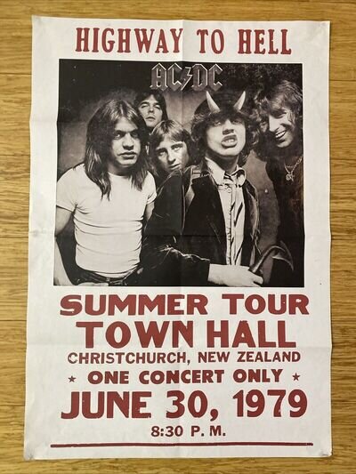 ACDC HIGHWAY TO HELL 1979 COLOURED POSTER