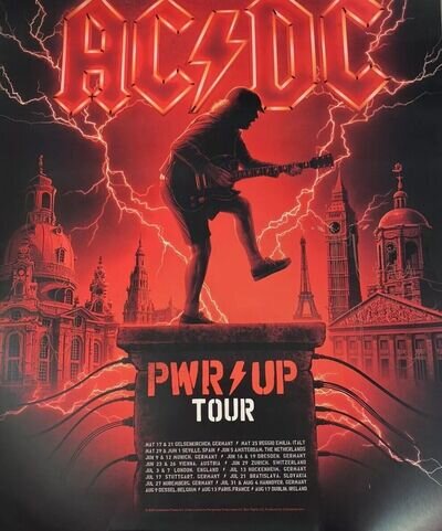 AC/DC PWR UP POSTER LONDON DIVE BAR LIMITED EDITION