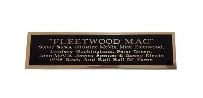 Fleetwood Mac Autograph Nameplate For A Framed & Signed 8X10 Photograph 1.5 X 8