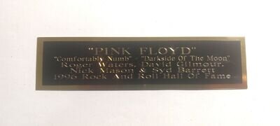 Pink Floyd Autograph Nameplate For A Framed & Signed 8 X 10 Photograph 1.5" X 8"