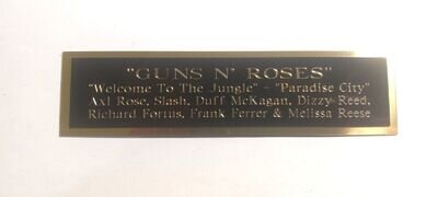 Guns N' Roses Autograph Nameplate For A Framed & Signed 8 X 10 Photograph 1.25X6