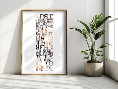 ❤ GEORGE MICHAEL ❤ last Christmas - song lyrics poster art print wham #30