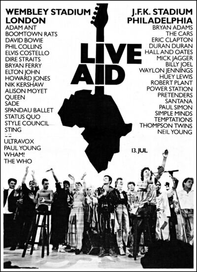 "LIVE AID " Iconic 1985 Concert Poster Various Sizes