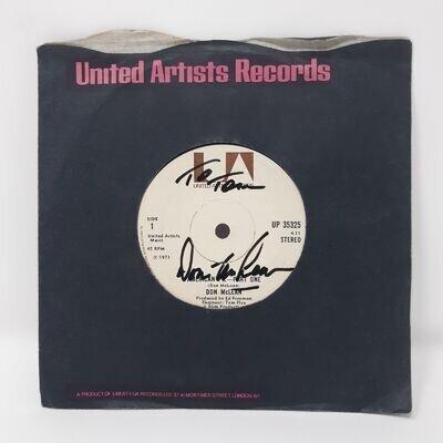 Don McLean Hand Signed American Pie Single Record United Artists 1971 Autograph