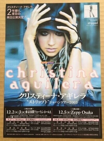 $0 ship! CHRISTINA AGUILERA Japan PROMO flyer MINI poster MORE listed 2003 tour