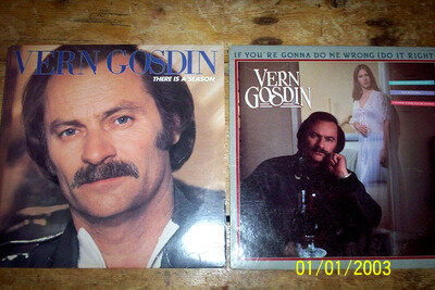 VERN GOSDIN ( 2 ) 1983/4 SOLO VINYL LP lot w/ EMMYLOU HARRIS, ROGER McGUINN vg++