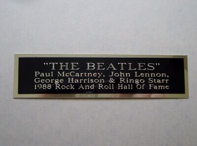 The Beatles Nameplate For A Signed Concert Poster Album Or Photograph 1.5" X 8"