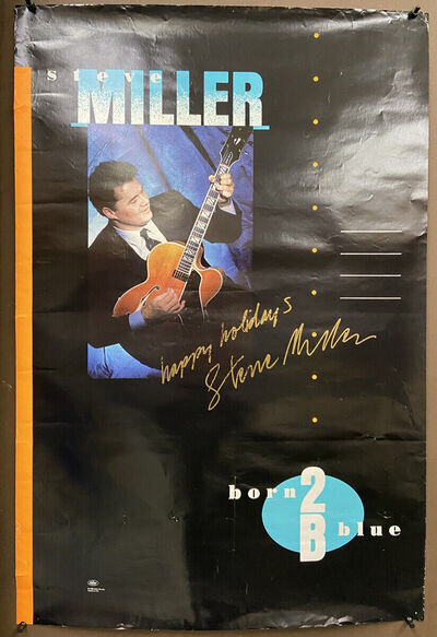 STEVE MILLER Autographed Signed Born 2B Blue 1988 Promo Poster