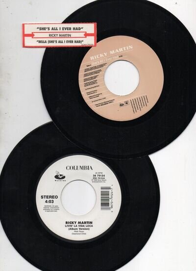 Ricky Martin Livin' La Vida Loca She's All I Ever Had 2 Latin Pop 7" 45 Singles