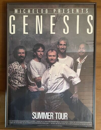 Genesis 1987 Summer Tour Poster PROMO Phil Collins RARE Plus Concert Pamphlet