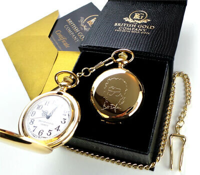 BOB DYLAN Signed 24k Gold Plated Pocket Watch Autographed Luxury Gift Case