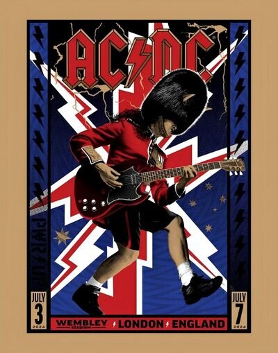 AC/DC British Flag Reprint 13" x 19" Concert Poster