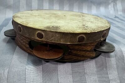 Antique Lyon and Healy Tambourine With Calf Skin Head