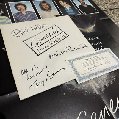 Genesis Signed vinyl lp, 3 members Original, with tour program and poster