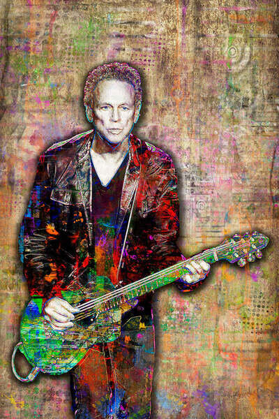 Lindsey Buckingham Poster, Fleetwood Mac Tribute Print Fine Art Free Shipping US