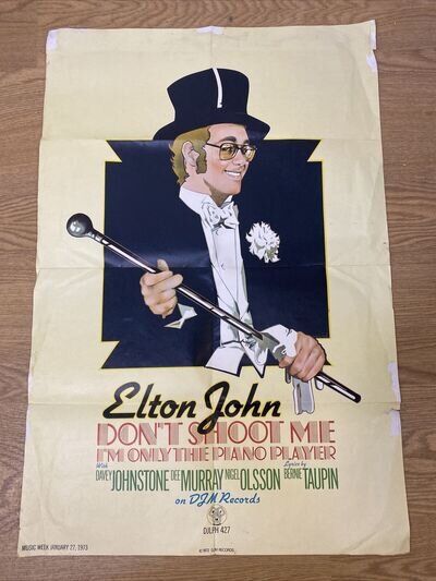 ELTON JOHN DON'T SHOOT ME ORIGINAL 1973 UK PROMOTIONAL LP POSTER SUPER RARE