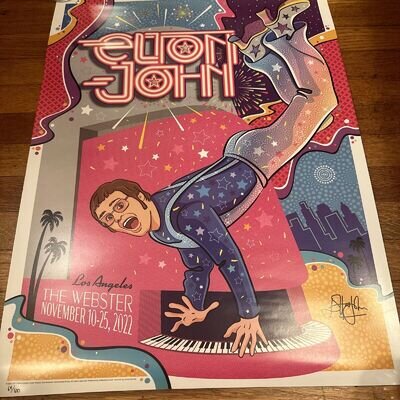 Elton John Poster Farewell Yellow Brick Road Art Los Angeles Signed 69/100 Rare