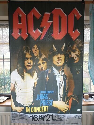 AC/DC, Essen, Dortmund Germany German Concert Gig Poster Artwork as a Large Flag