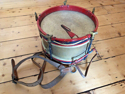 Vintage Brass Army and Navy, Westminster Boys Brigade Marching Drum all original