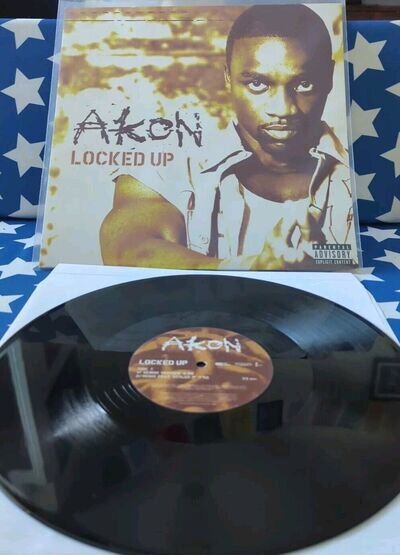 AKON LOCKED UP ORIGINAL 2003 UK 12" VINYL SINGLE. R&B. Hip Hop. EX+