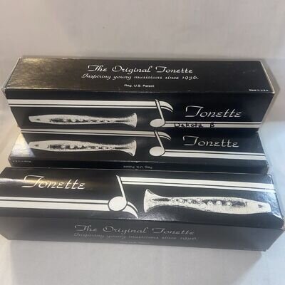 4 Tonette Recorder USA Gibson In Original Vintage Box With Instructions