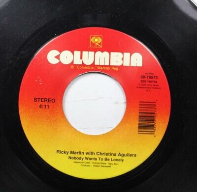 Pop 45 Ricky Martin With Christina Aquilera - Nobody Wants To Be Lonely / Solo Q