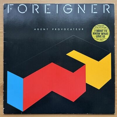 Foreigner Agent Provocateur Vinyl LP. 1984. Atlantic. UK. Embossed. FREE P&P.